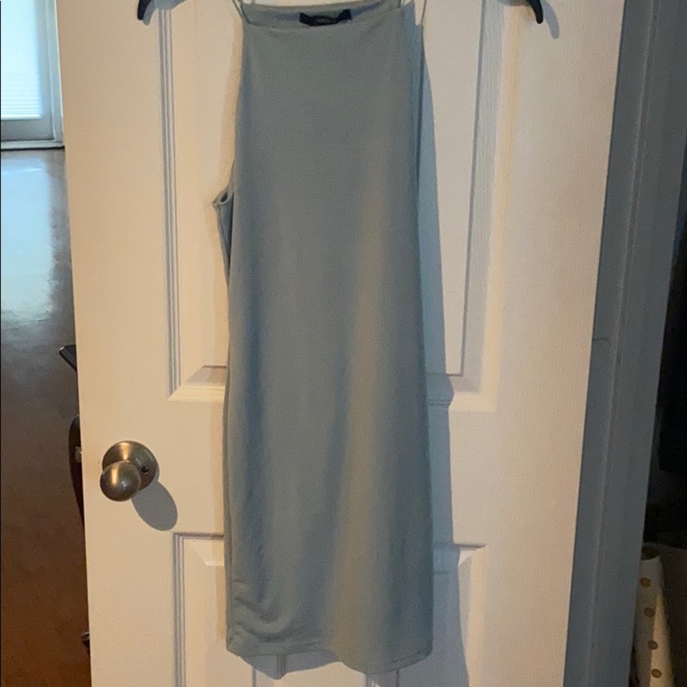 Bluish green slip dress